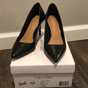 Calvin Klein Gayle Kid Skin. Black heels.